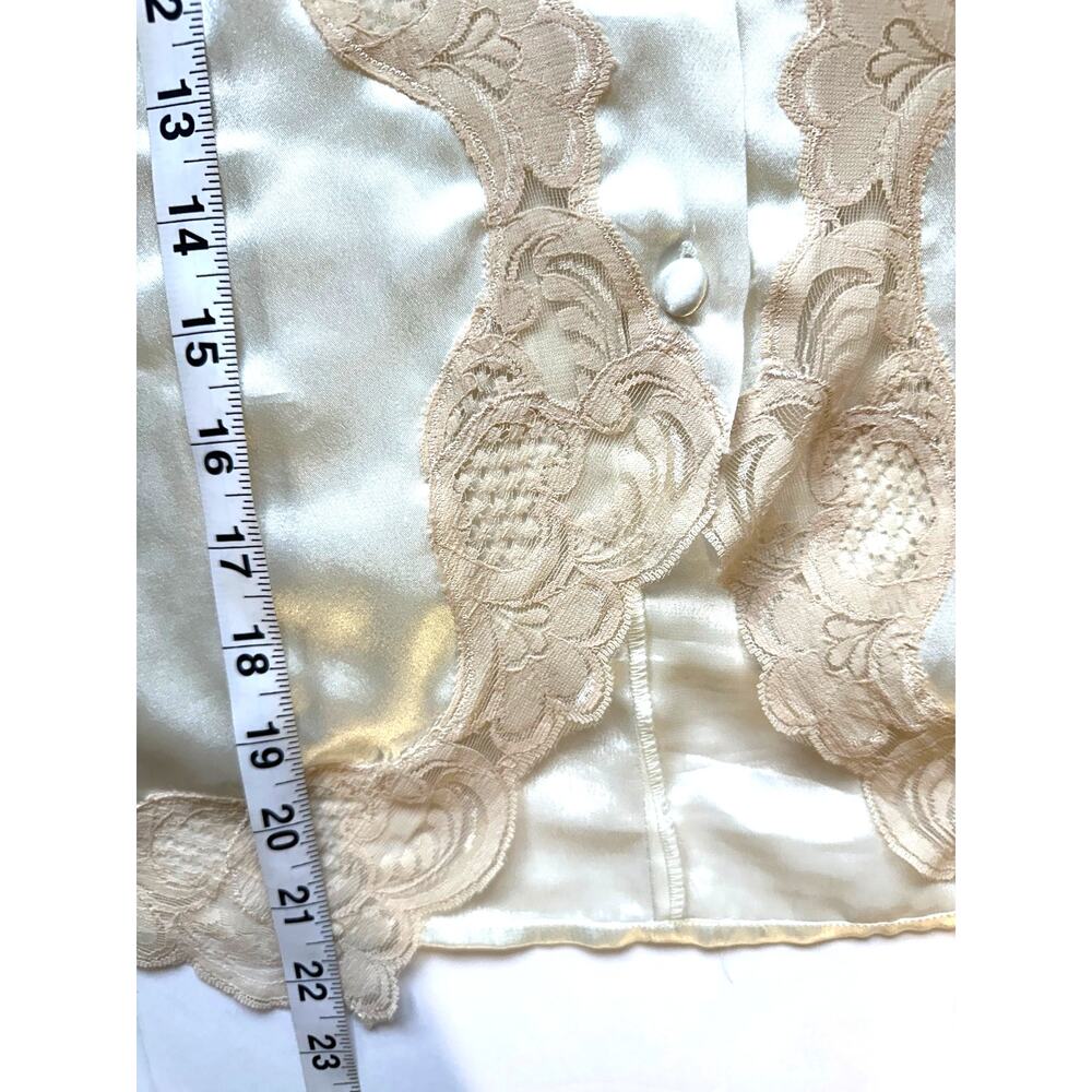 Vintage Victoria's Secret Gold Label Satin and Lace Button Front Bed Jacket - Picture 11 of 12